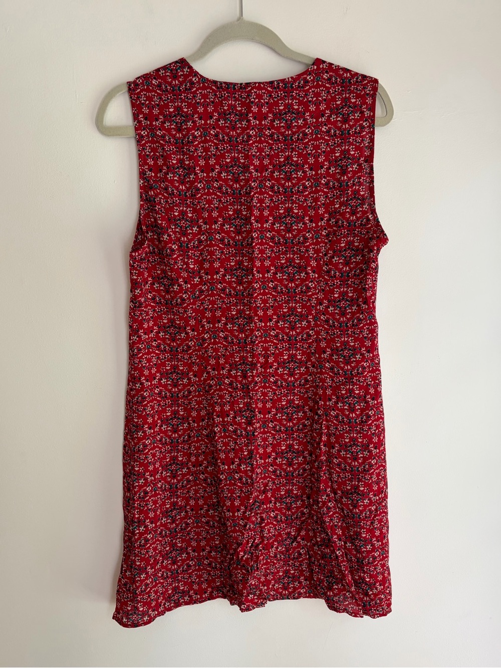 Sadie Robertson Red Floral Sleeveless Button Front Dress Size L - Picture 3 of 5